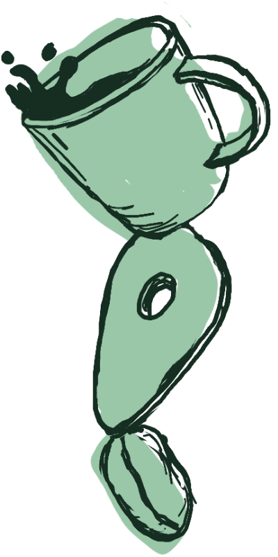 Illustrated hero showing coffee and brewing gear